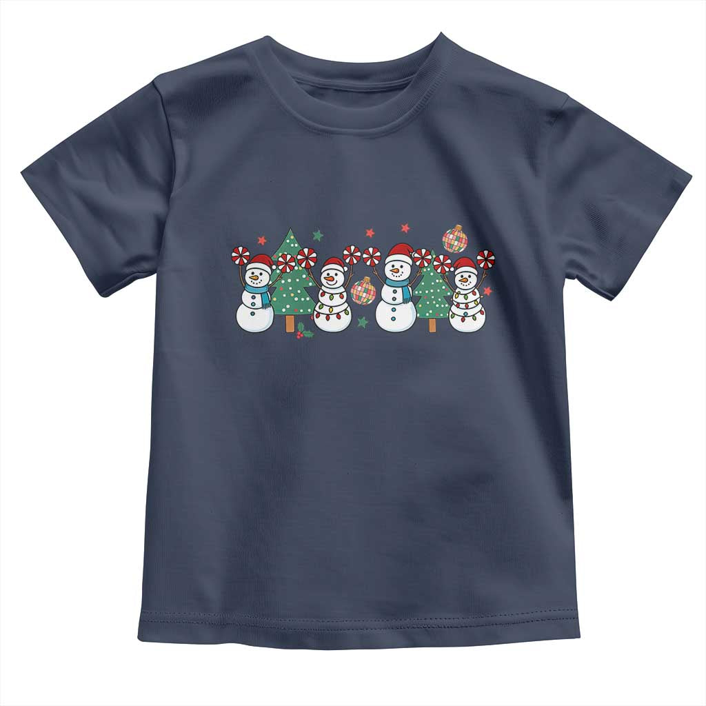Funny Christmas Cheer Gift Toddler T Shirt Santa Snowman Cheerleaders TS12 Navy Print Your Wear
