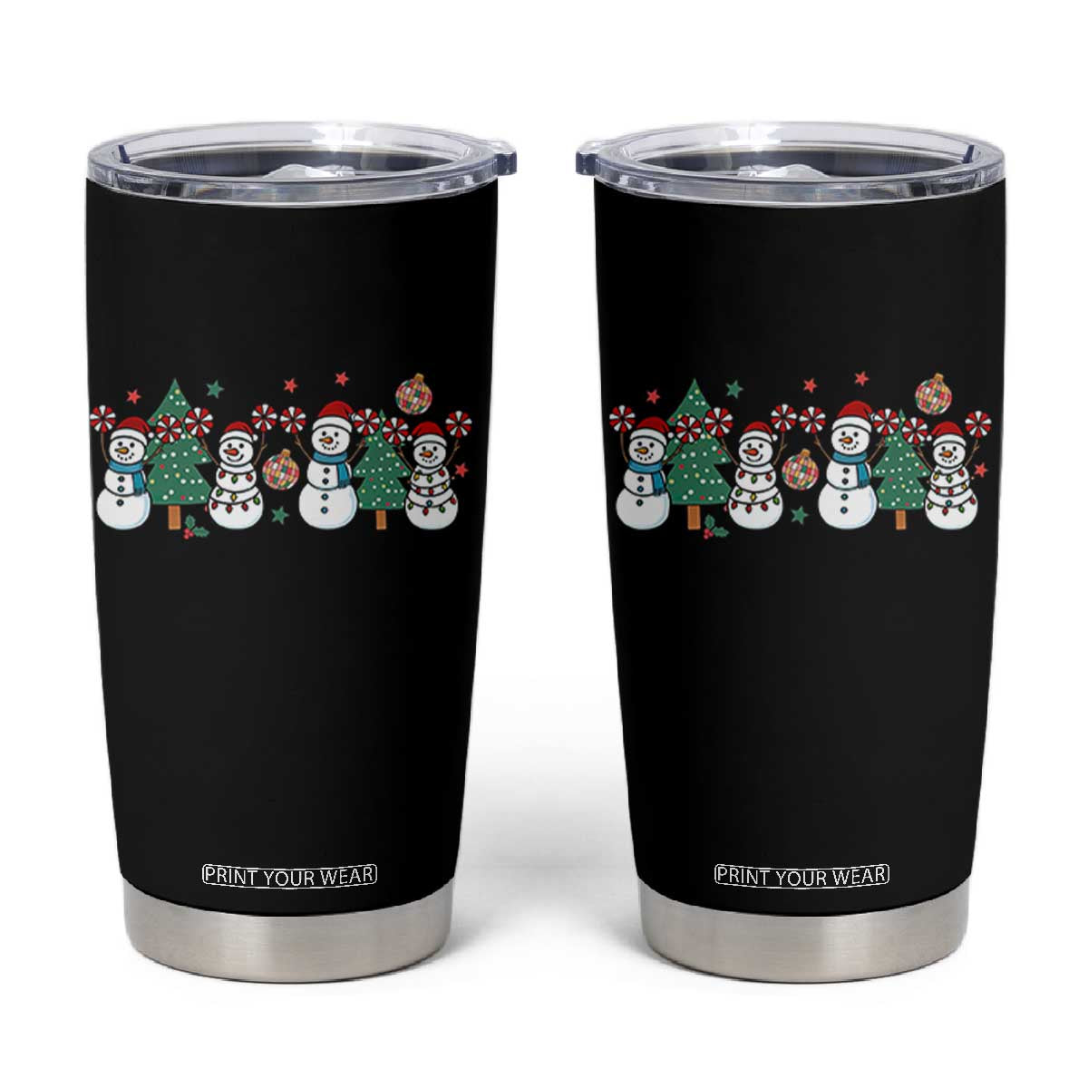 Funny Christmas Cheer Gift Tumbler Cup Santa Snowman Cheerleaders TS12 Black Print Your Wear