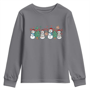 Funny Christmas Cheer Gift Youth Sweatshirt Santa Snowman Cheerleaders TS12 Charcoal Print Your Wear