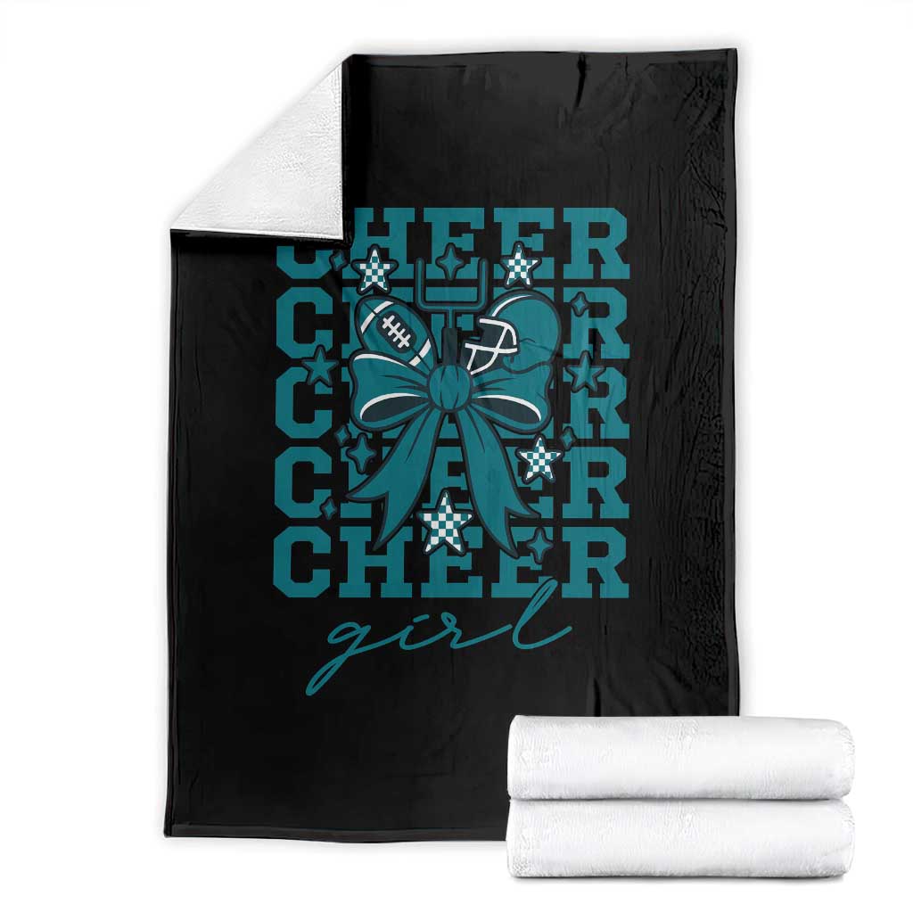 Cheer Girl Football Team Spirit Throw Blanket Cheerleading Gift TS12 Black Print Your Wear