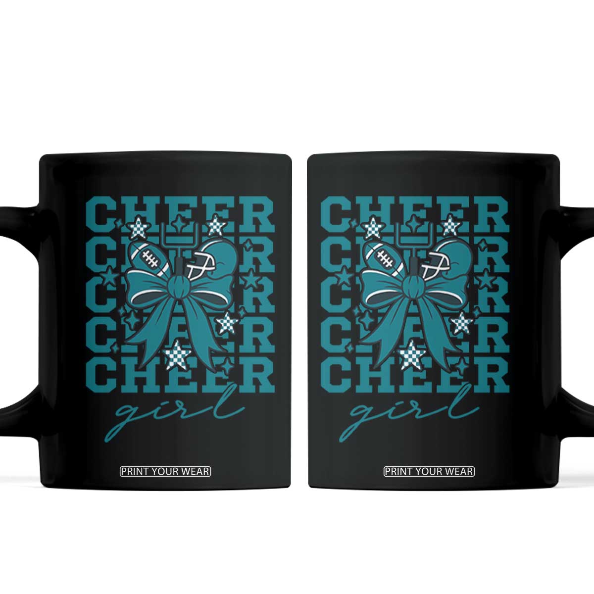 Cheer Girl Football Team Spirit Coffee Mug Cheerleading Gift TS12 Black Print Your Wear