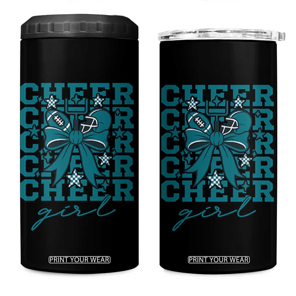 Cheer Girl Football Team Spirit 4 in 1 Can Cooler Tumbler Cheerleading Gift TS12 One Size: 16 oz Black Print Your Wear