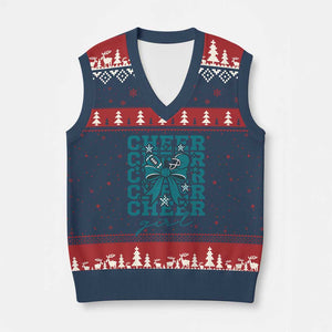 Cheer Girl Football Team Spirit V-Neck Knit Sweater Vest Cheerleading Gift TS12 Navy Red Print Your Wear