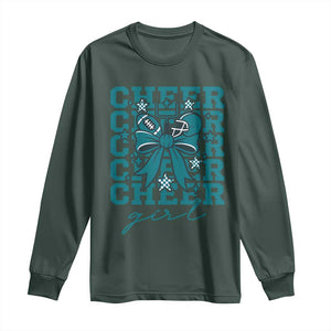 Cheer Girl Football Team Spirit Long Sleeve Shirt Cheerleading Gift TS12 Dark Forest Green Print Your Wear
