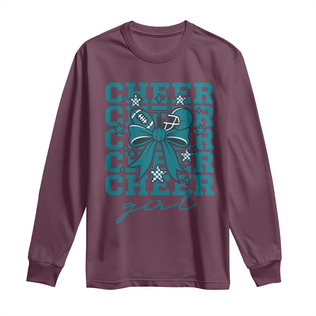 Cheer Girl Football Team Spirit Long Sleeve Shirt Cheerleading Gift TS12 Maroon Print Your Wear