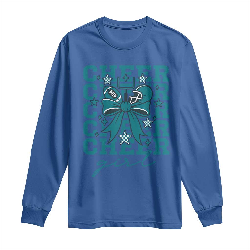 Cheer Girl Football Team Spirit Long Sleeve Shirt Cheerleading Gift TS12 Royal Blue Print Your Wear