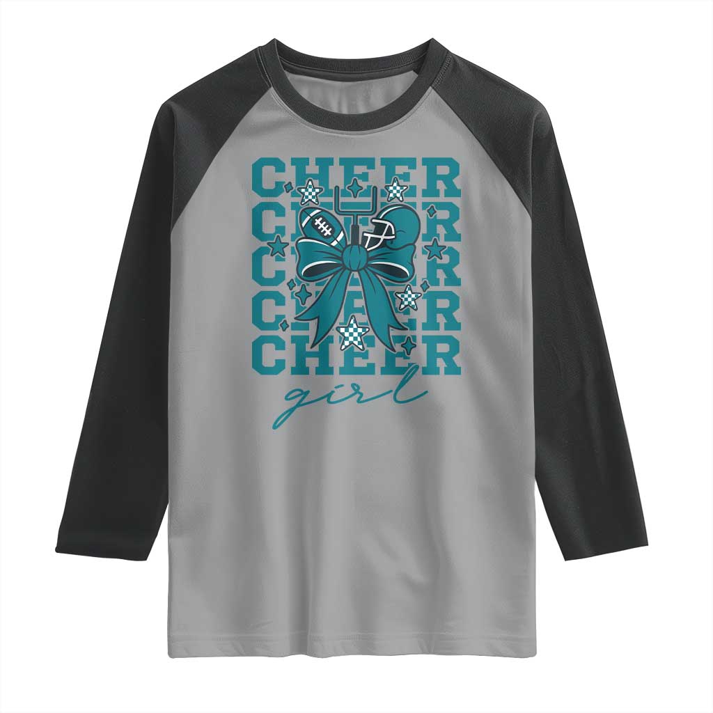 Cheer Girl Football Team Spirit Raglan Shirt Cheerleading Gift TS12 Sport Gray Black Print Your Wear