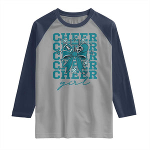 Cheer Girl Football Team Spirit Raglan Shirt Cheerleading Gift TS12 Sport Gray Navy Print Your Wear