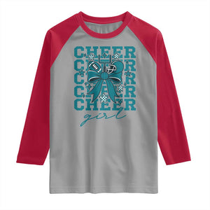 Cheer Girl Football Team Spirit Raglan Shirt Cheerleading Gift TS12 Sport Gray Red Print Your Wear