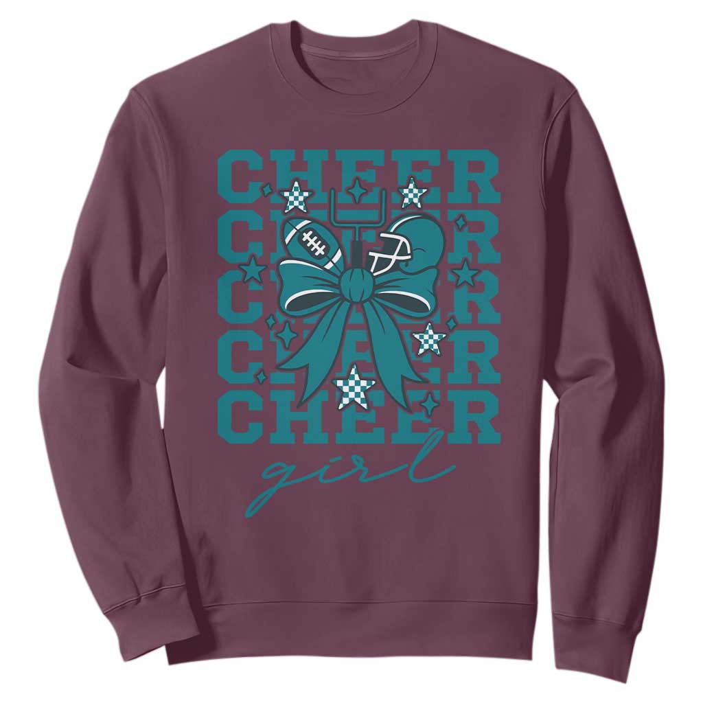 Cheer Girl Football Team Spirit Sweatshirt Cheerleading Gift TS12 Maroon Print Your Wear