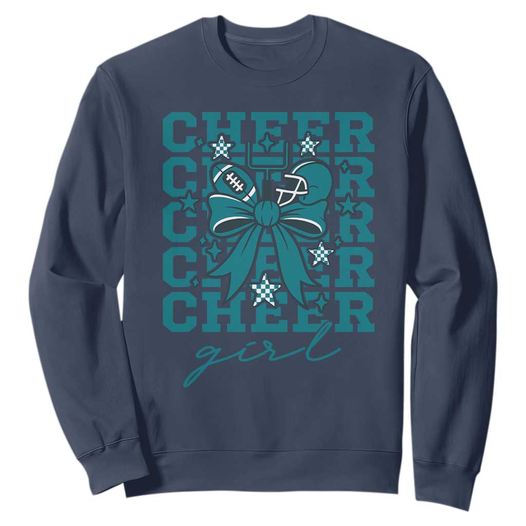 Cheer Girl Football Team Spirit Sweatshirt Cheerleading Gift TS12 Navy Print Your Wear