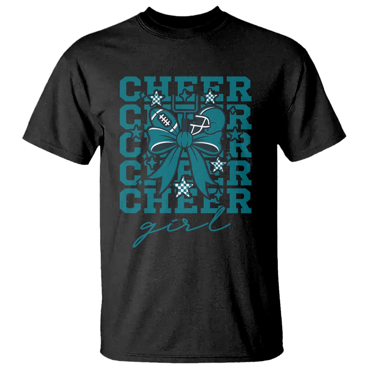 Cheer Girl Football Team Spirit T Shirt Cheerleading Gift TS12 Black Print Your Wear