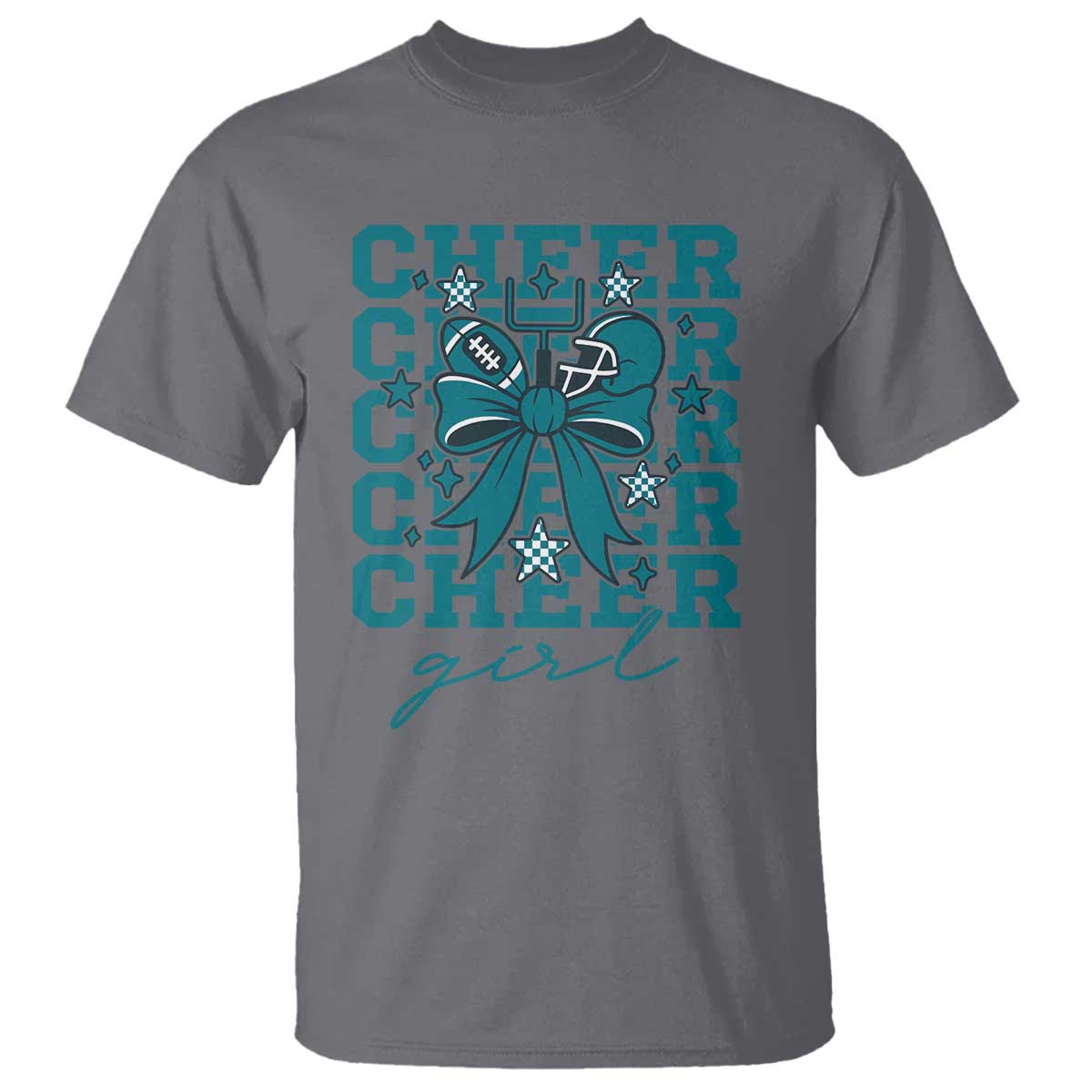 Cheer Girl Football Team Spirit T Shirt Cheerleading Gift TS12 Charcoal Print Your Wear