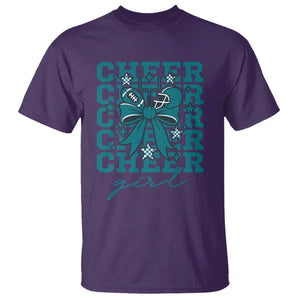Cheer Girl Football Team Spirit T Shirt Cheerleading Gift TS12 Purple Print Your Wear