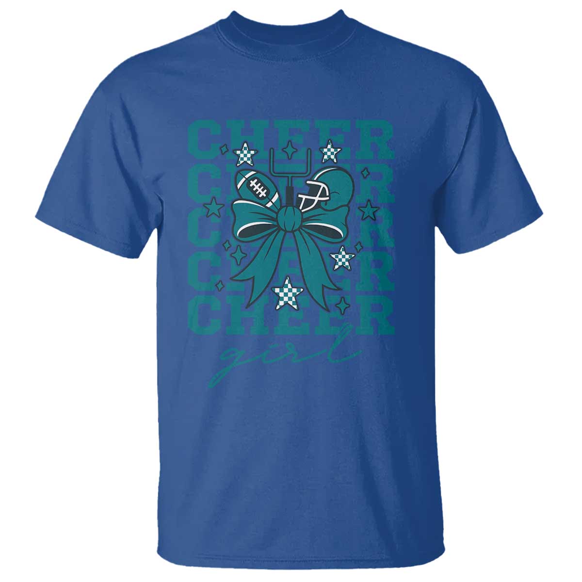 Cheer Girl Football Team Spirit T Shirt Cheerleading Gift TS12 Royal Blue Print Your Wear