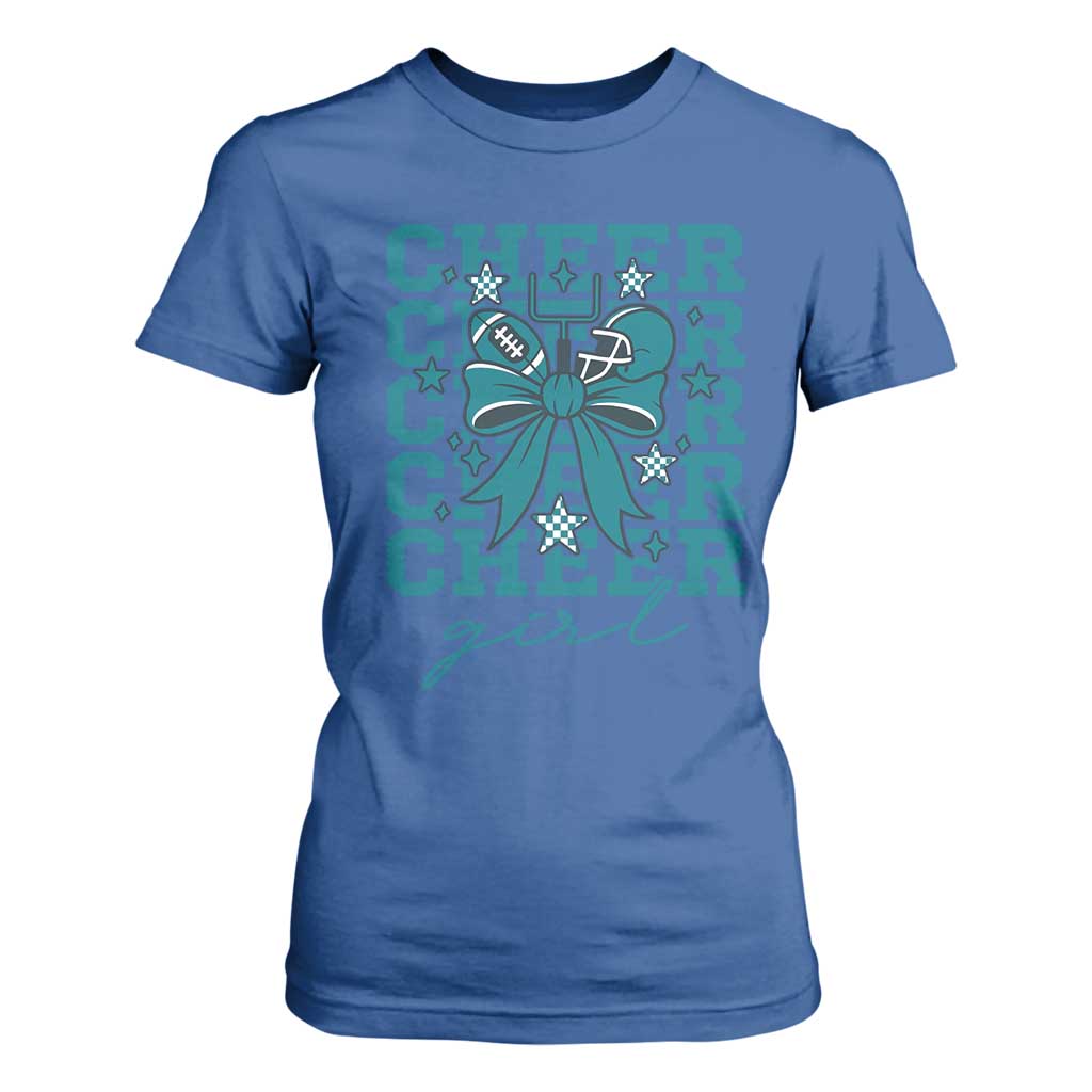 Cheer Girl Football Team Spirit T Shirt For Women Cheerleading Gift TS12 Royal Blue Print Your Wear