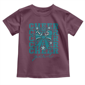 Cheer Girl Football Team Spirit Toddler T Shirt Cheerleading Gift TS12 Maroon Print Your Wear