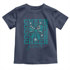 Cheer Girl Football Team Spirit Toddler T Shirt Cheerleading Gift TS12 Navy Print Your Wear