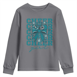 Cheer Girl Football Team Spirit Youth Sweatshirt Cheerleading Gift TS12 Charcoal Print Your Wear