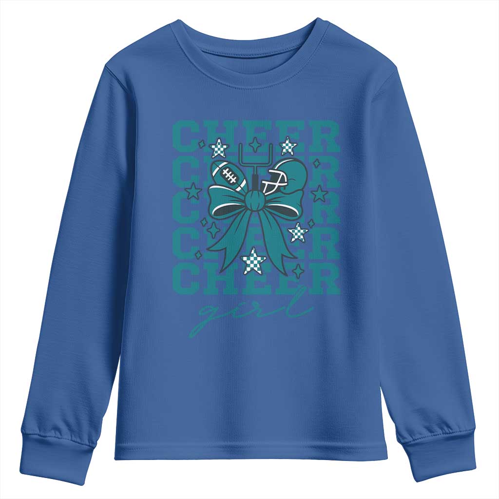 Cheer Girl Football Team Spirit Youth Sweatshirt Cheerleading Gift TS12 Royal Blue Print Your Wear