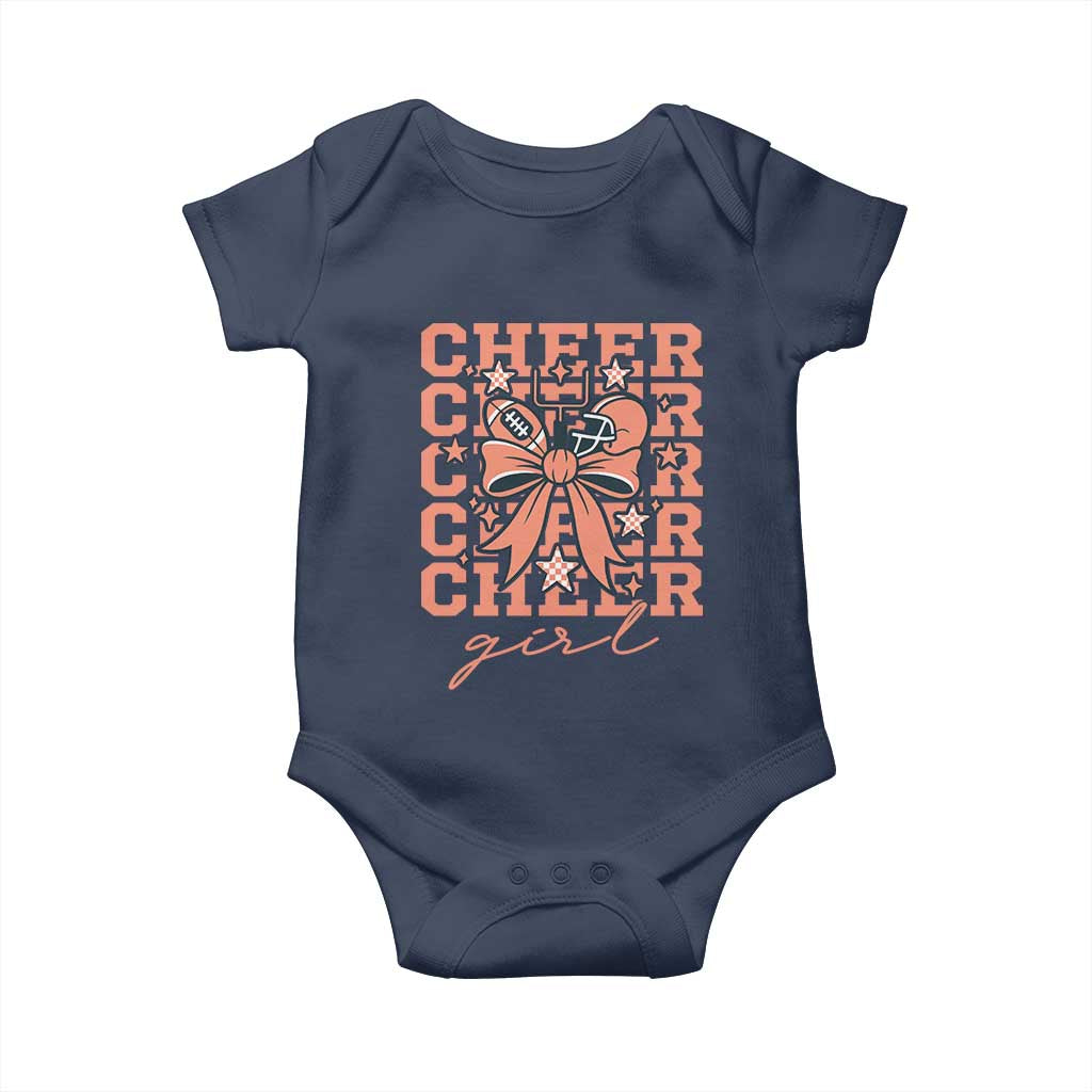 Cheer Girl Football Team Spirit Baby Onesie Gift For Cheerleader TS12 Navy Print Your Wear