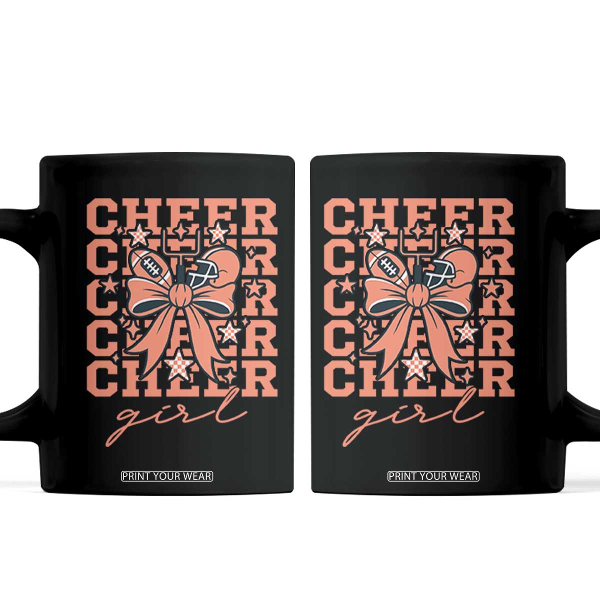 Cheer Girl Football Team Spirit Coffee Mug Gift For Cheerleader TS12 Black Print Your Wear