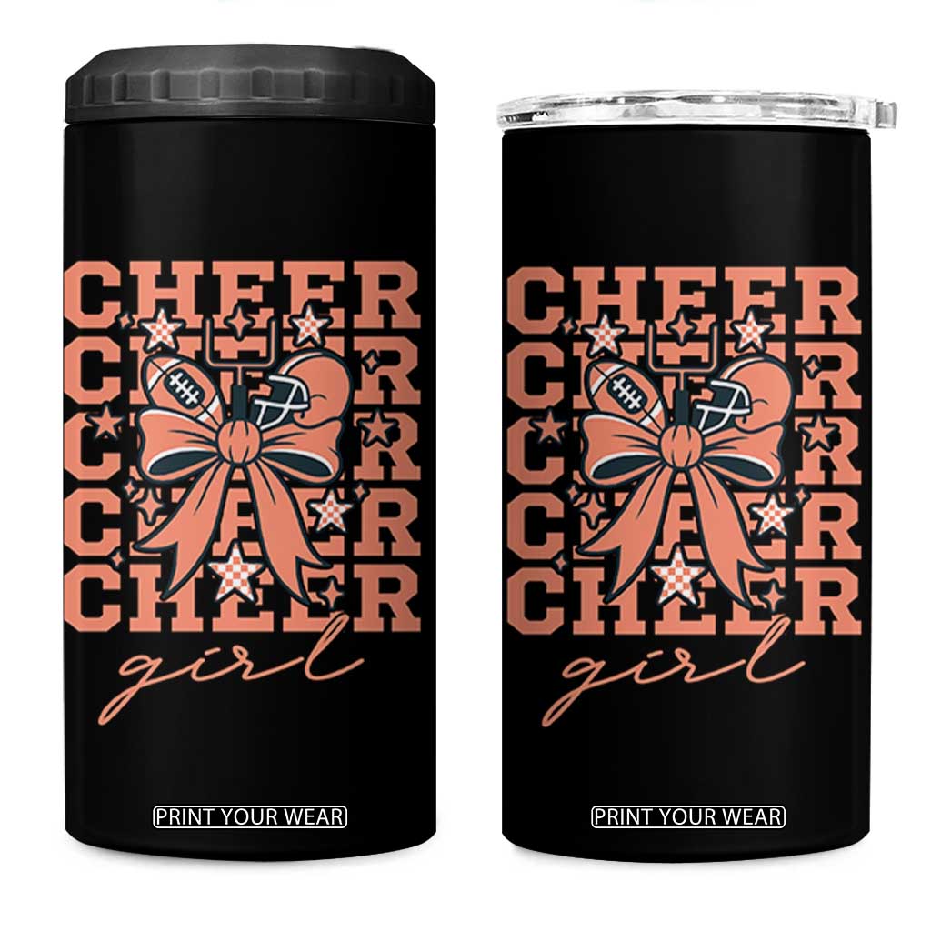 Cheer Girl Football Team Spirit 4 in 1 Can Cooler Tumbler Gift For Cheerleader TS12 One Size: 16 oz Black Print Your Wear