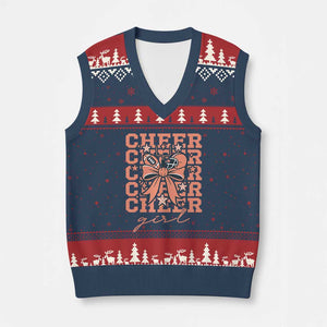 Cheer Girl Football Team Spirit V-Neck Knit Sweater Vest Gift For Cheerleader TS12 Navy Red Print Your Wear