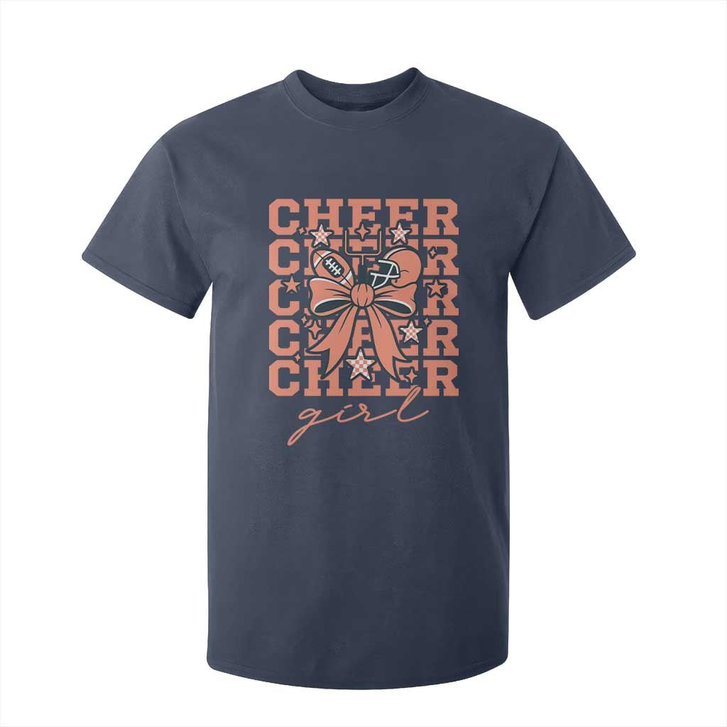 Cheer Girl Football Team Spirit T Shirt For Kid Gift For Cheerleader TS12 Navy Print Your Wear