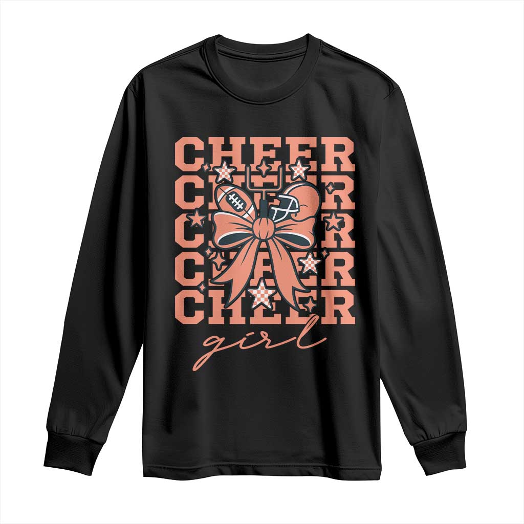 Cheer Girl Football Team Spirit Long Sleeve Shirt Gift For Cheerleader TS12 Black Print Your Wear