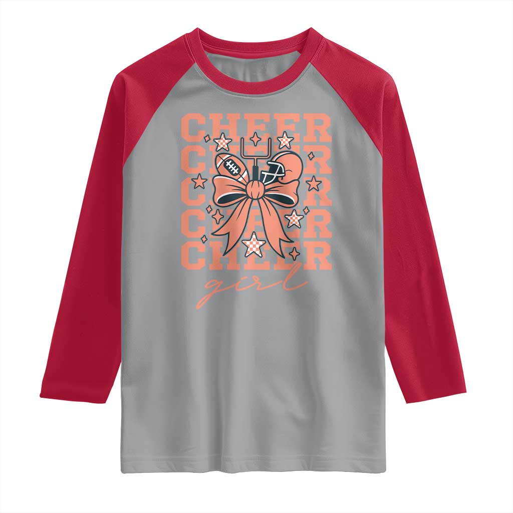 Cheer Girl Football Team Spirit Raglan Shirt Gift For Cheerleader TS12 Sport Gray Red Print Your Wear