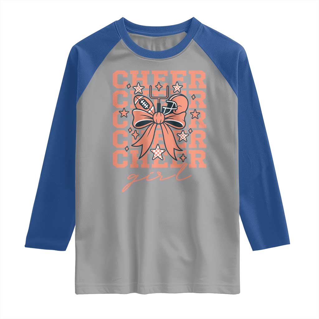 Cheer Girl Football Team Spirit Raglan Shirt Gift For Cheerleader TS12 Sport Gray Royal Print Your Wear