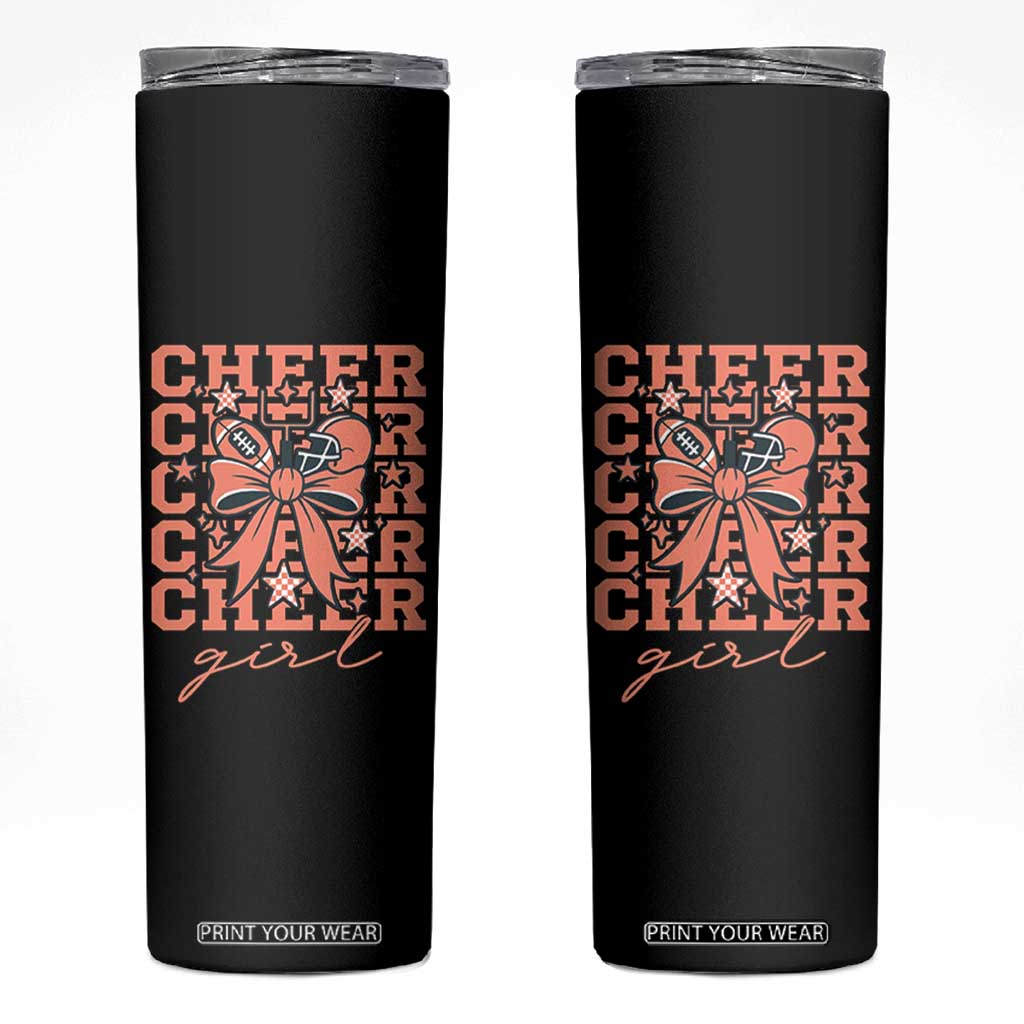 Cheer Girl Football Team Spirit Skinny Tumbler Gift For Cheerleader TS12 Black Print Your Wear