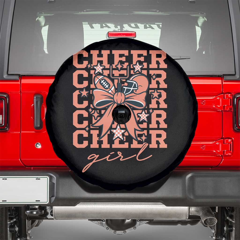 Cheer Girl Football Team Spirit Spare Tire Cover Gift For Cheerleader TS12 Black Print Your Wear
