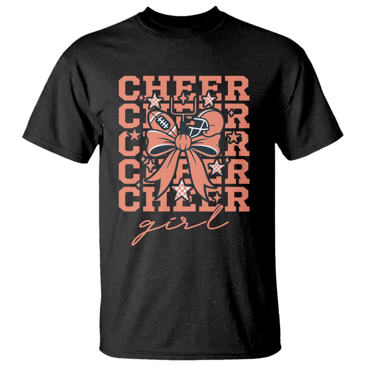 Cheer Girl Football Team Spirit T Shirt Gift For Cheerleader TS12 Black Print Your Wear