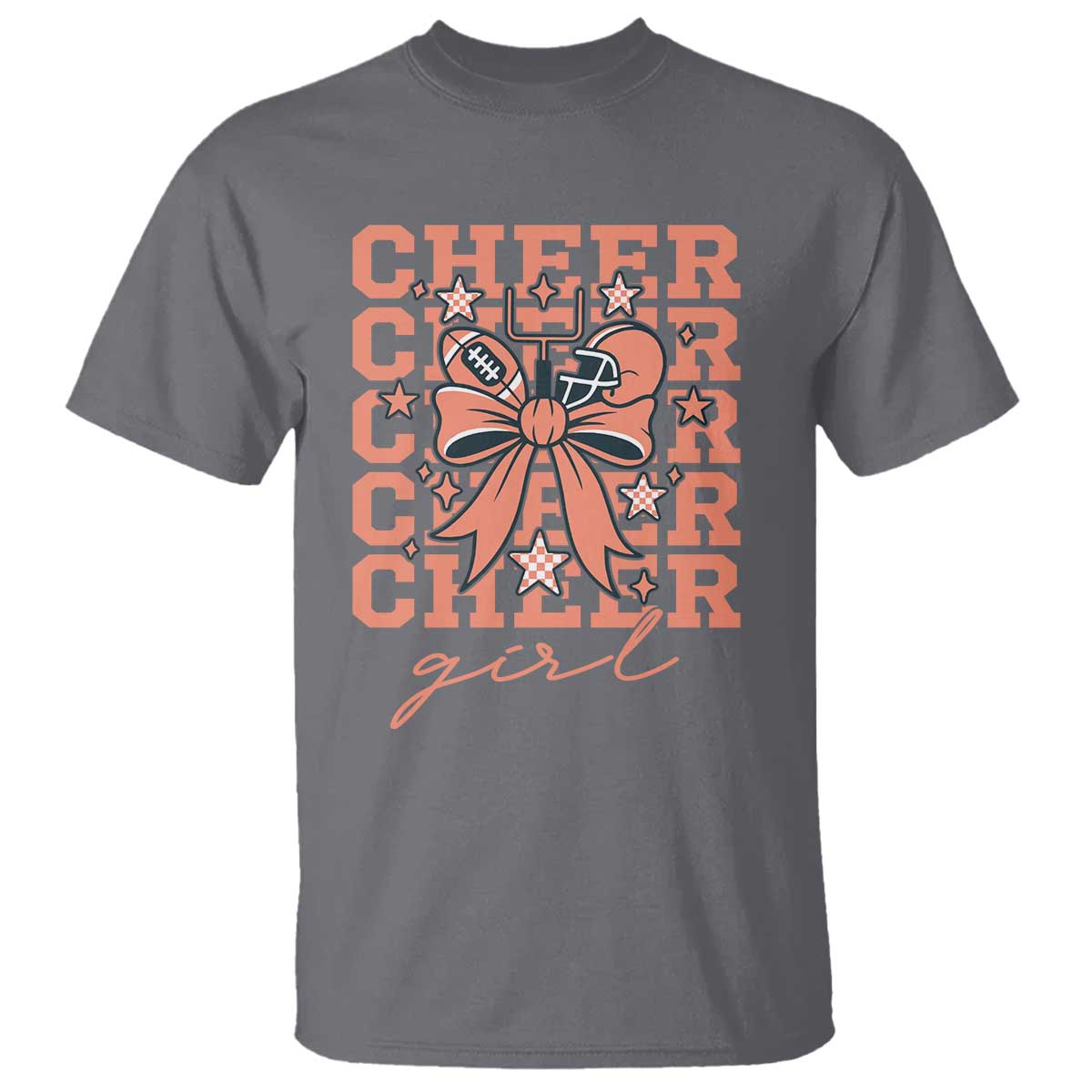Cheer Girl Football Team Spirit T Shirt Gift For Cheerleader TS12 Charcoal Print Your Wear