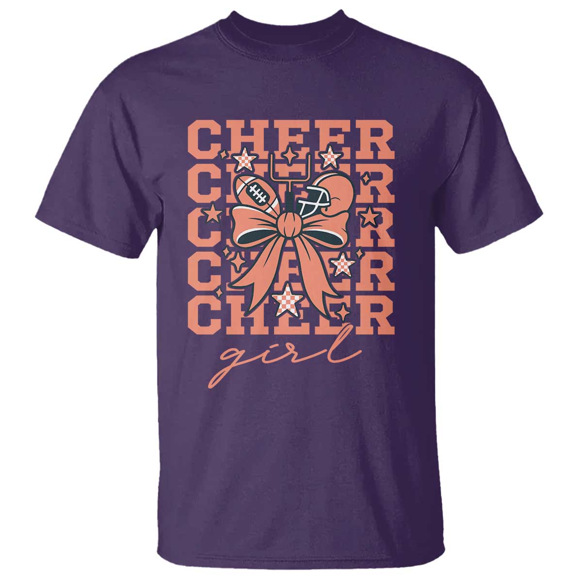 Cheer Girl Football Team Spirit T Shirt Gift For Cheerleader TS12 Purple Print Your Wear