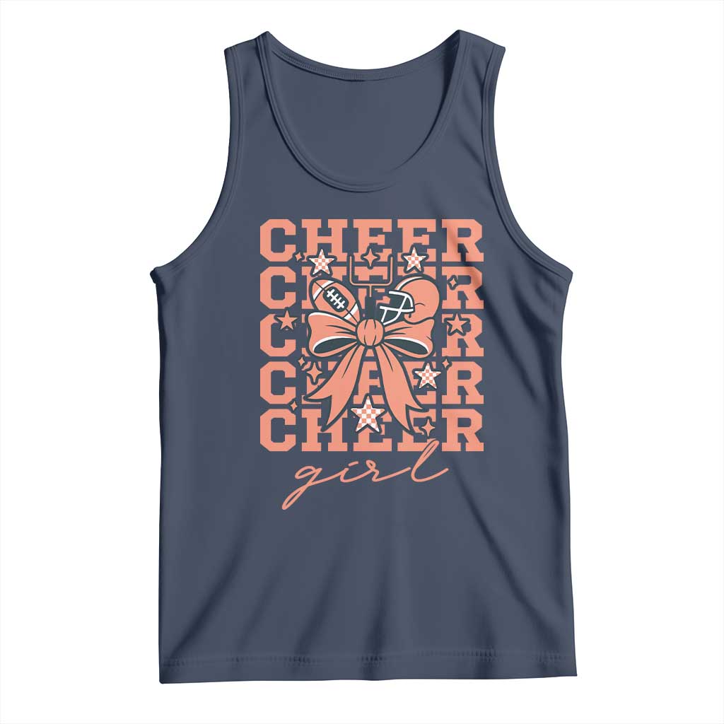 Cheer Girl Football Team Spirit Tank Top Gift For Cheerleader TS12 Navy Print Your Wear