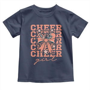 Cheer Girl Football Team Spirit Toddler T Shirt Gift For Cheerleader TS12 Navy Print Your Wear