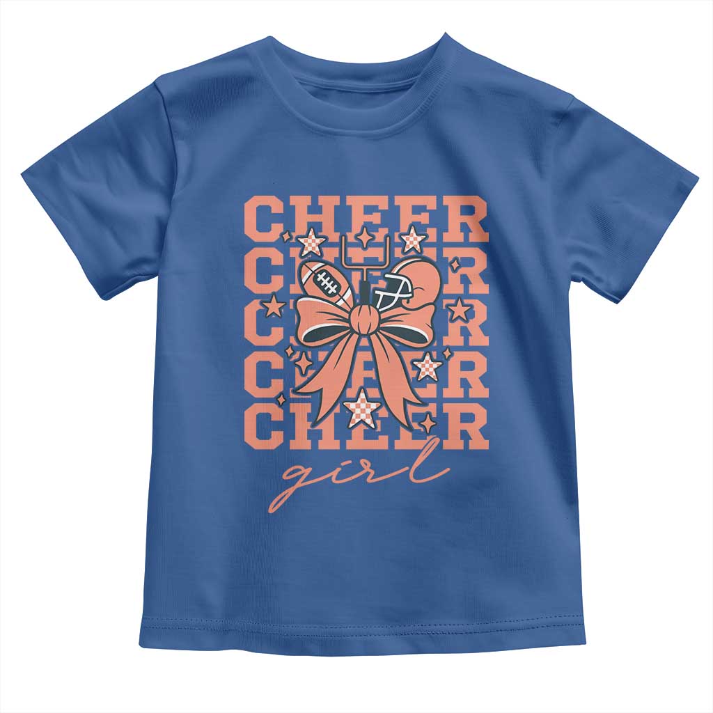 Cheer Girl Football Team Spirit Toddler T Shirt Gift For Cheerleader TS12 Royal Blue Print Your Wear
