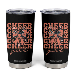 Cheer Girl Football Team Spirit Tumbler Cup Gift For Cheerleader TS12 Black Print Your Wear