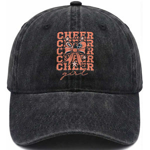 Cheer Girl Football Team Spirit Washed Cotton Baseball Cap Gift For Cheerleader TS12 Print Your Wear
