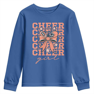 Cheer Girl Football Team Spirit Youth Sweatshirt Gift For Cheerleader TS12 Royal Blue Print Your Wear