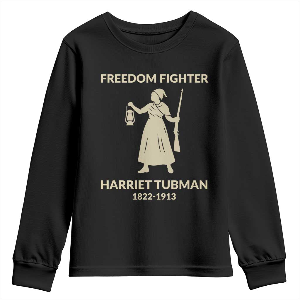 Harriet Tubman Freedom Fighter Youth Sweatshirt History Lover Gift TS12 Black Print Your Wear