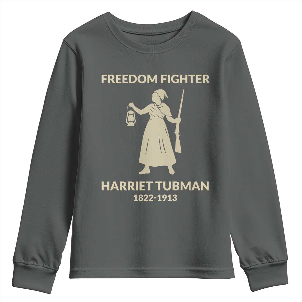 Harriet Tubman Freedom Fighter Youth Sweatshirt History Lover Gift TS12 Dark Heather Print Your Wear