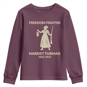Harriet Tubman Freedom Fighter Youth Sweatshirt History Lover Gift TS12 Maroon Print Your Wear