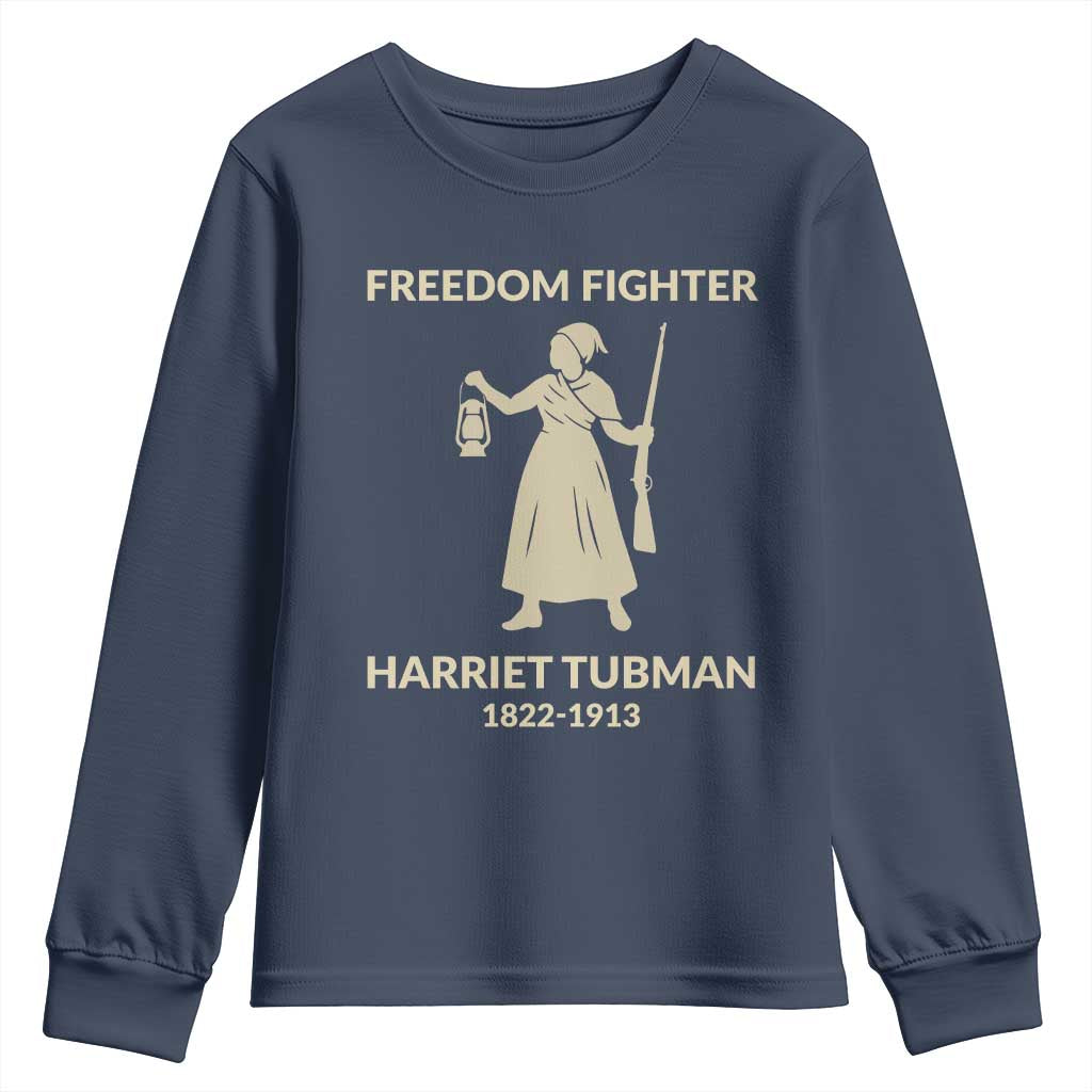 Harriet Tubman Freedom Fighter Youth Sweatshirt History Lover Gift TS12 Navy Print Your Wear