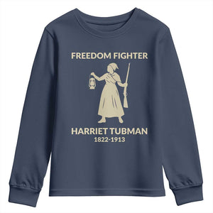Harriet Tubman Freedom Fighter Youth Sweatshirt History Lover Gift TS12 Navy Print Your Wear