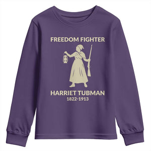 Harriet Tubman Freedom Fighter Youth Sweatshirt History Lover Gift TS12 Purple Print Your Wear