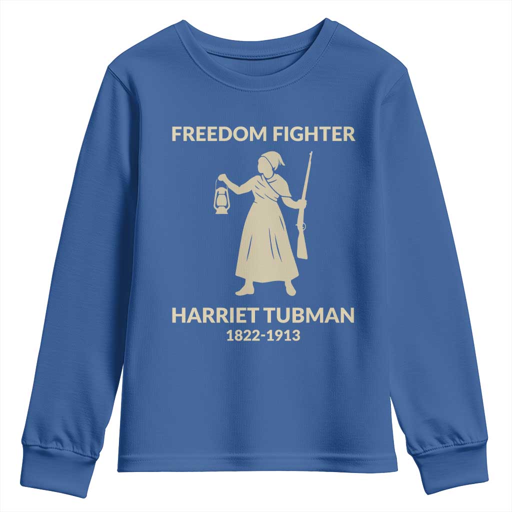 Harriet Tubman Freedom Fighter Youth Sweatshirt History Lover Gift TS12 Royal Blue Print Your Wear